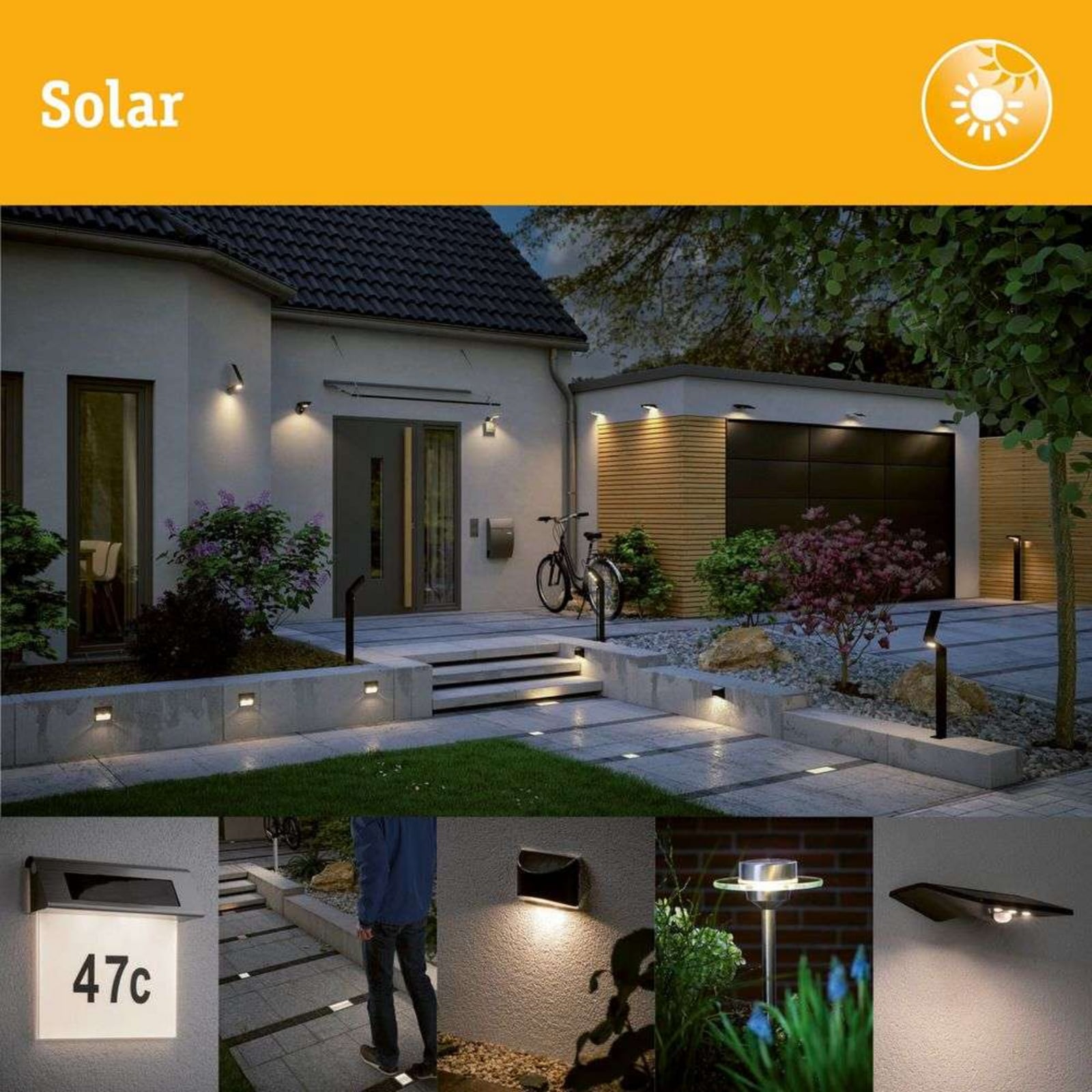 LED solcelle bordlampe Else dimbar hvit IP44 Ø10 cm - Paulmann