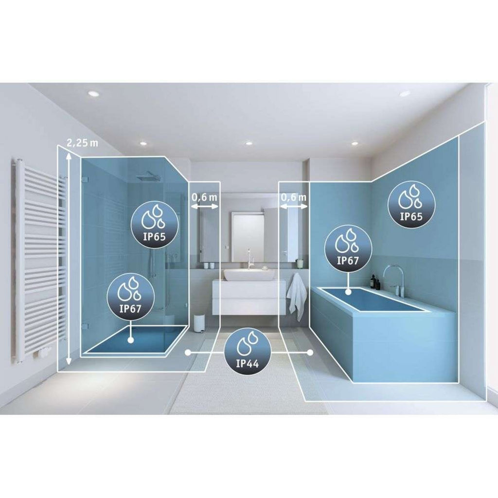 LED taklampe Volea dimbar hvit/sølv Ø40 cm IP44 - Paulmann