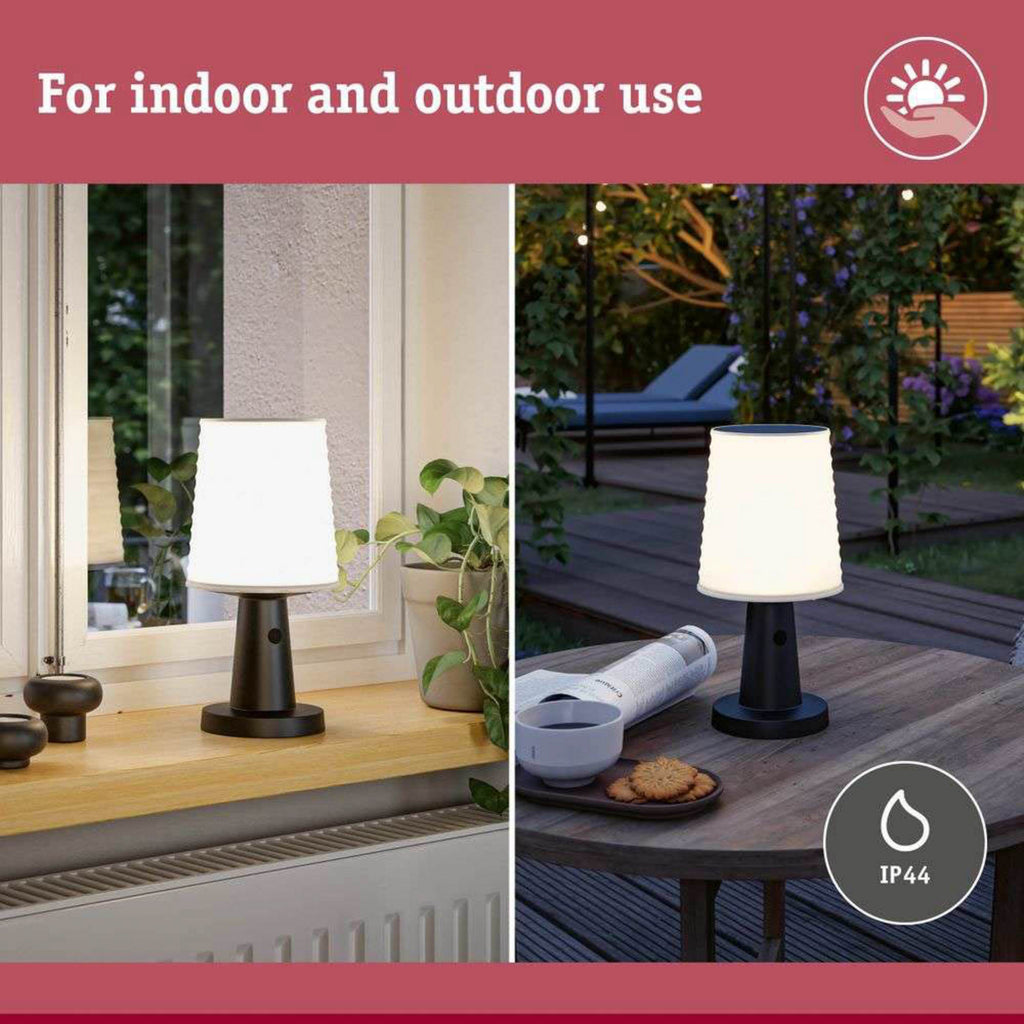 LED solcellebordlampe Ilanga dimbar antrasitt 30 cm IP44 - Paulmann
