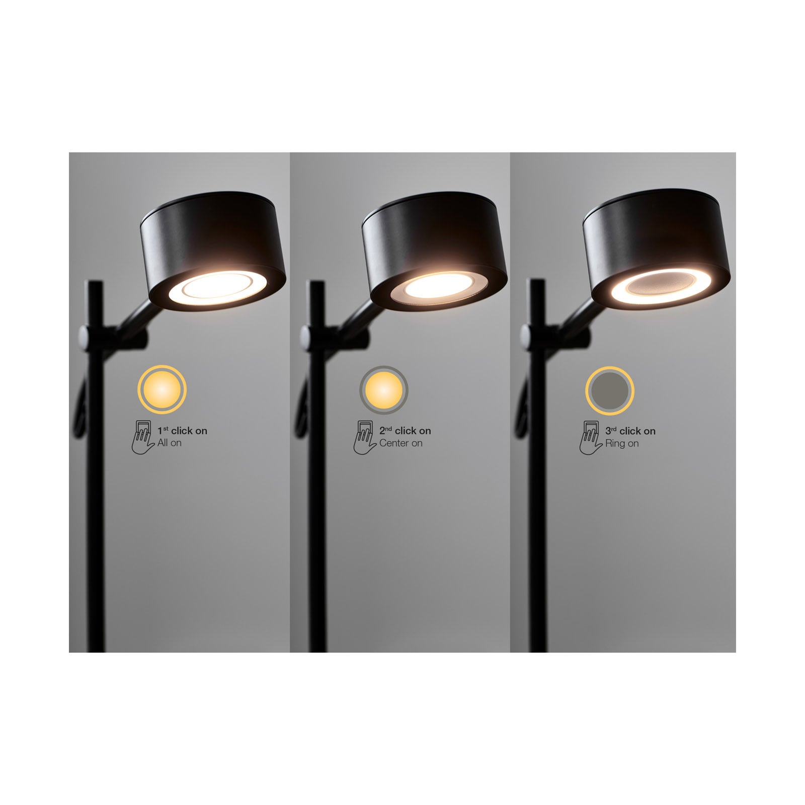 LED bordlampe Clyde dimbar justerbart hode svart - Nordlux