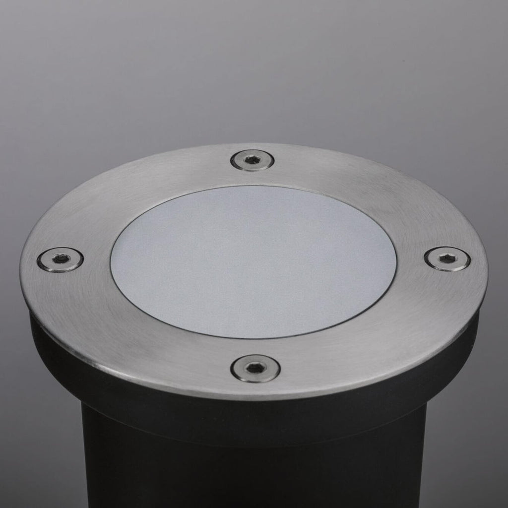 LED bakkespot rund rustfritt stål Ø9,8 cm dimbar IP65 - Paulmann
