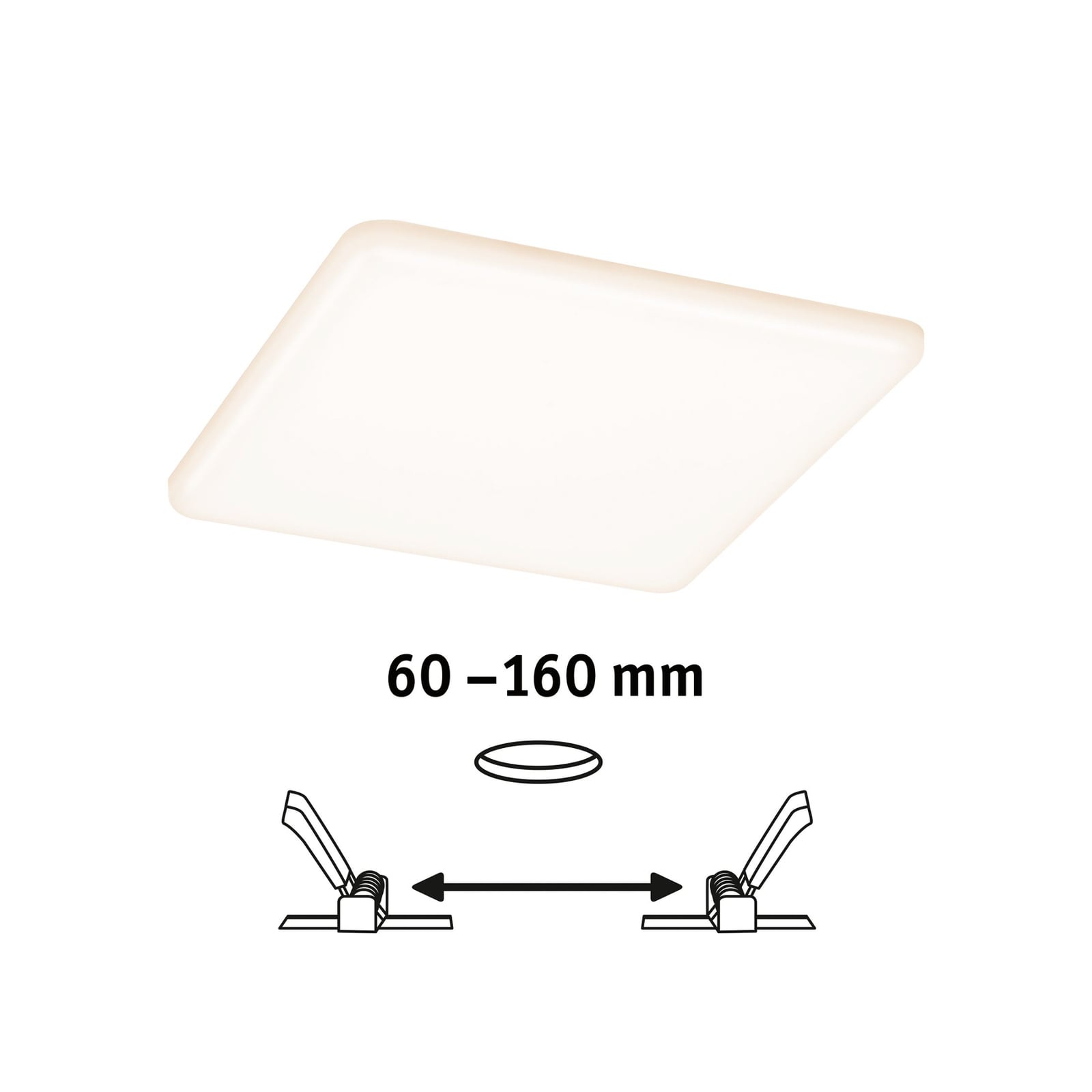 LED innbyggingspanel Veluna firkantet CCT dimbar IP44 18,5 cm - Paulmann