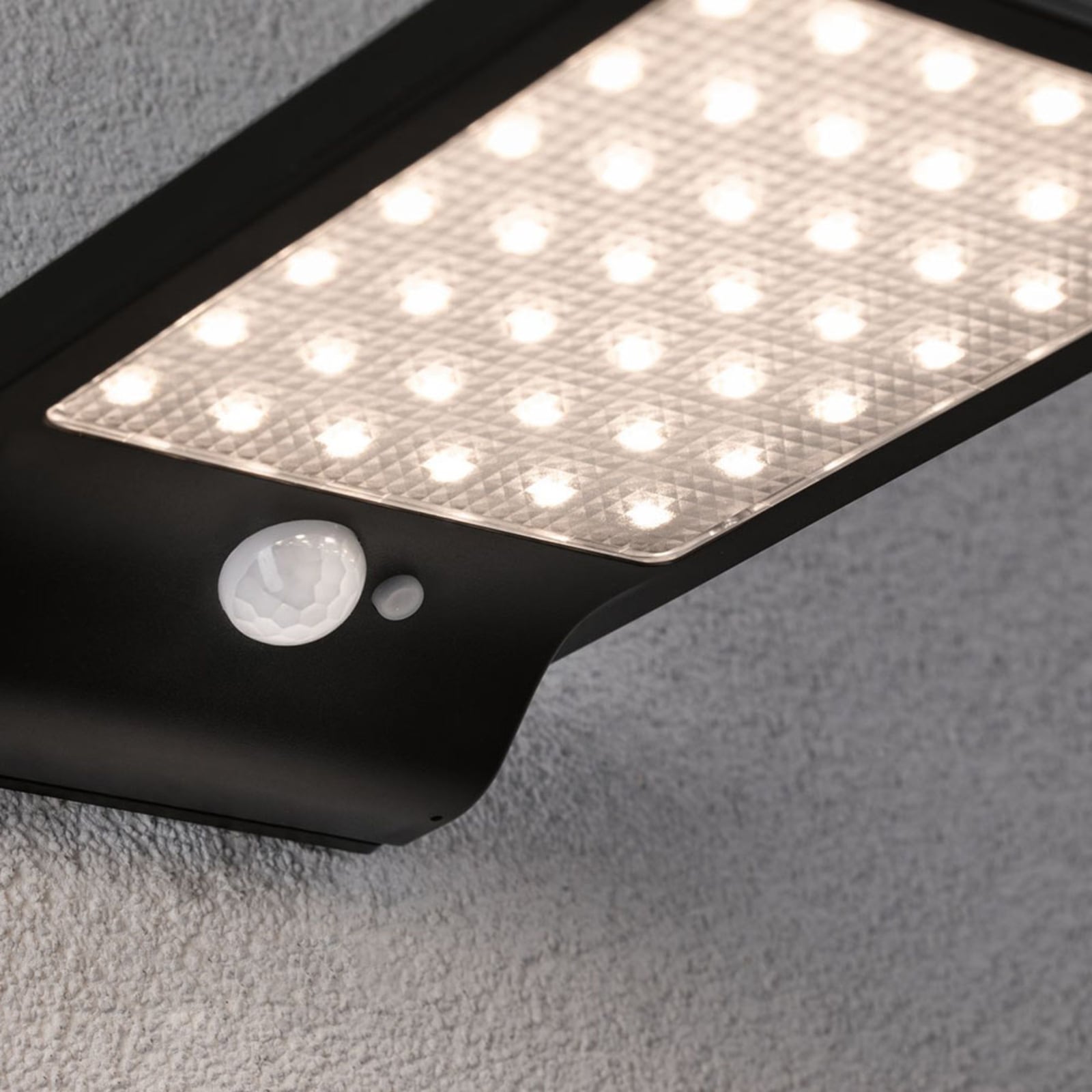 LED solcelle vegglampe Solveig med bevegelsessensor svart IP44 - Paulmann