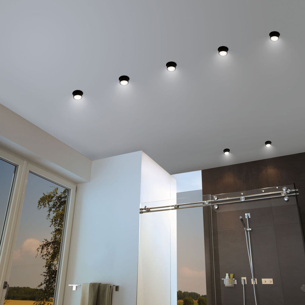 LED innbyggingsspot Gil 3-pack svart matt/stål dimbar IP44 - Paulmann