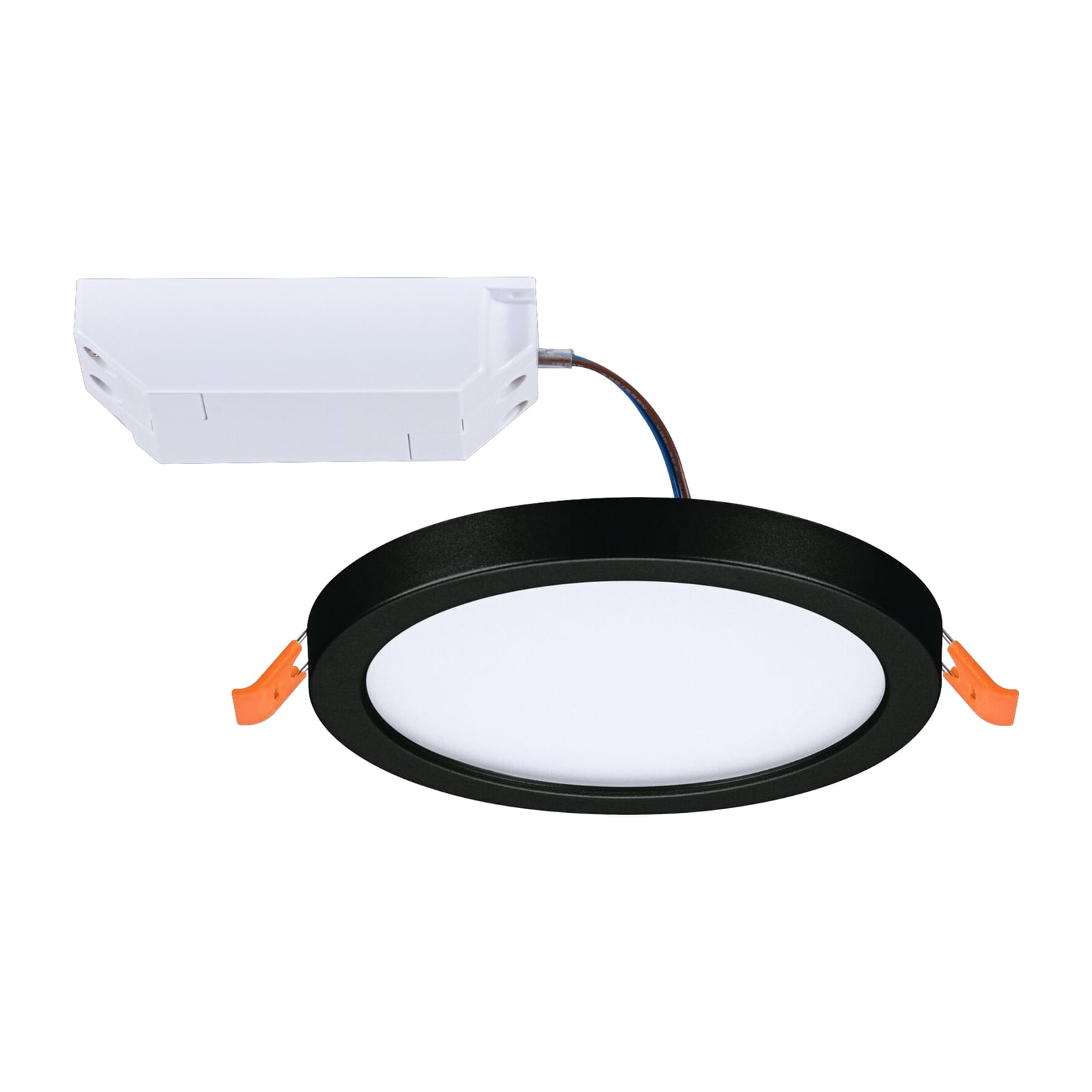LED innbyggingspanel Areo rund svart IP44 Ø11,8 cm 3000K - Paulmann