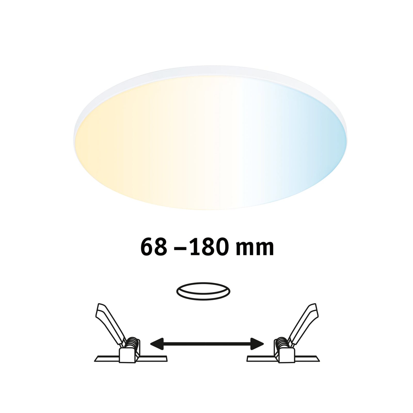 LED innbyggingspanel Veluna Edge CCT Zigbee IP44 Ø20 cm - Paulmann