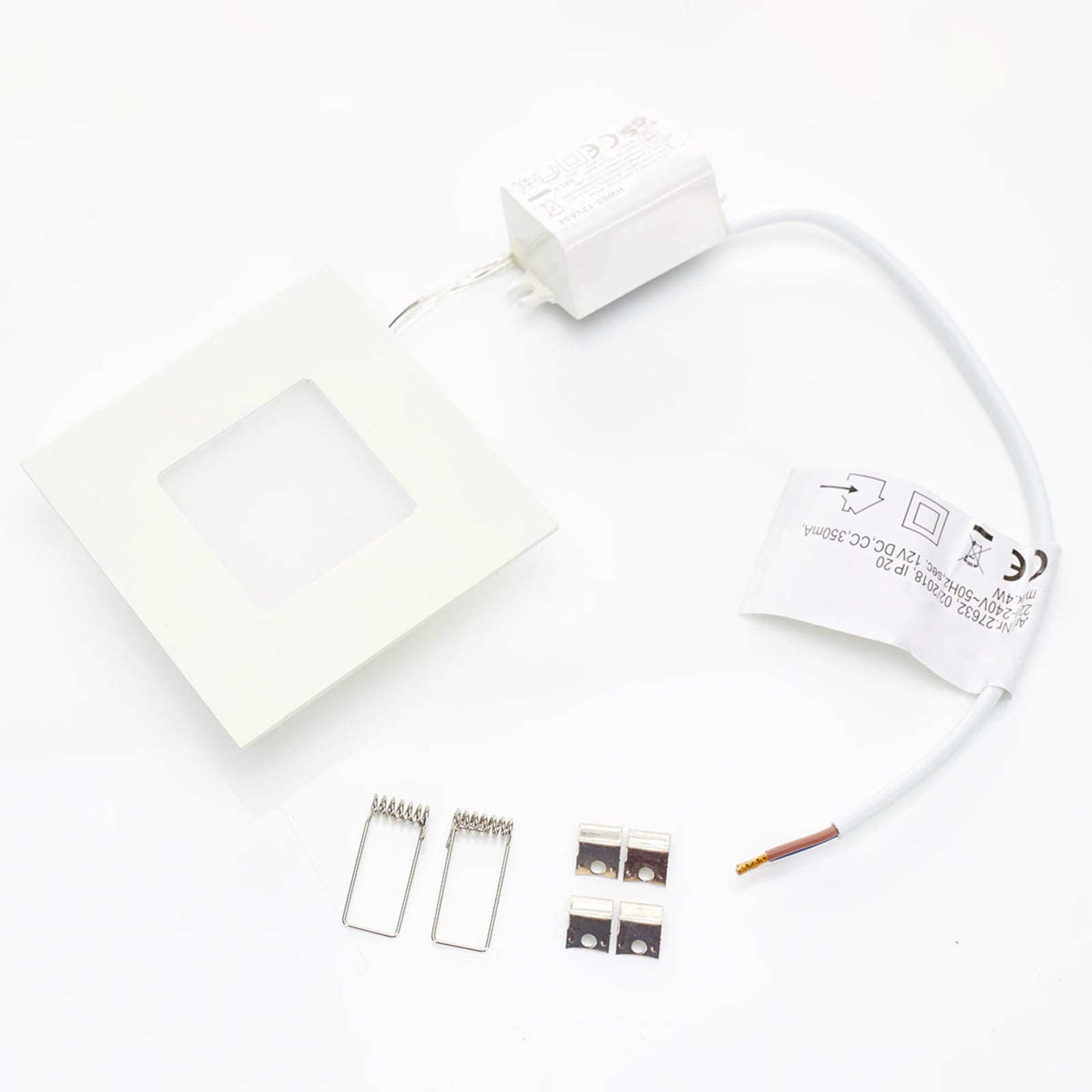 LED innbyggingsspot Klaus kvadratisk hvit 7,5 cm - Heitronic
