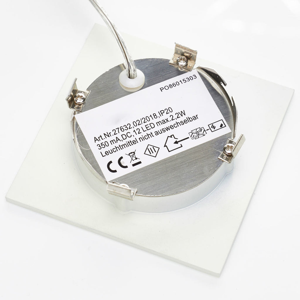 LED innbyggingsspot Klaus kvadratisk hvit 7,5 cm - Heitronic