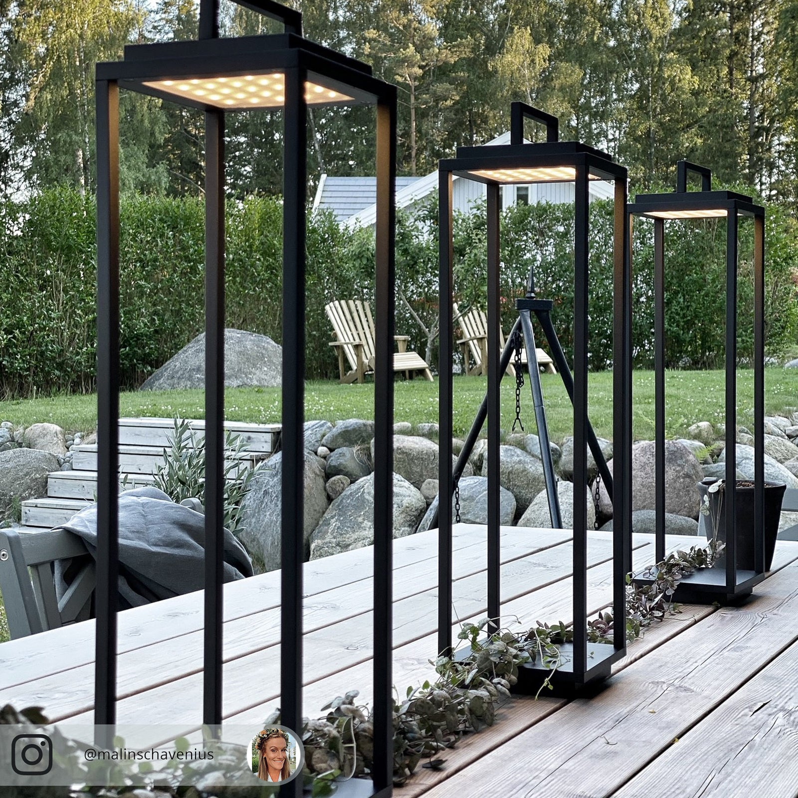 LED utelanterne Elaja dimbar oppladbar svart IP54 - Lucande
