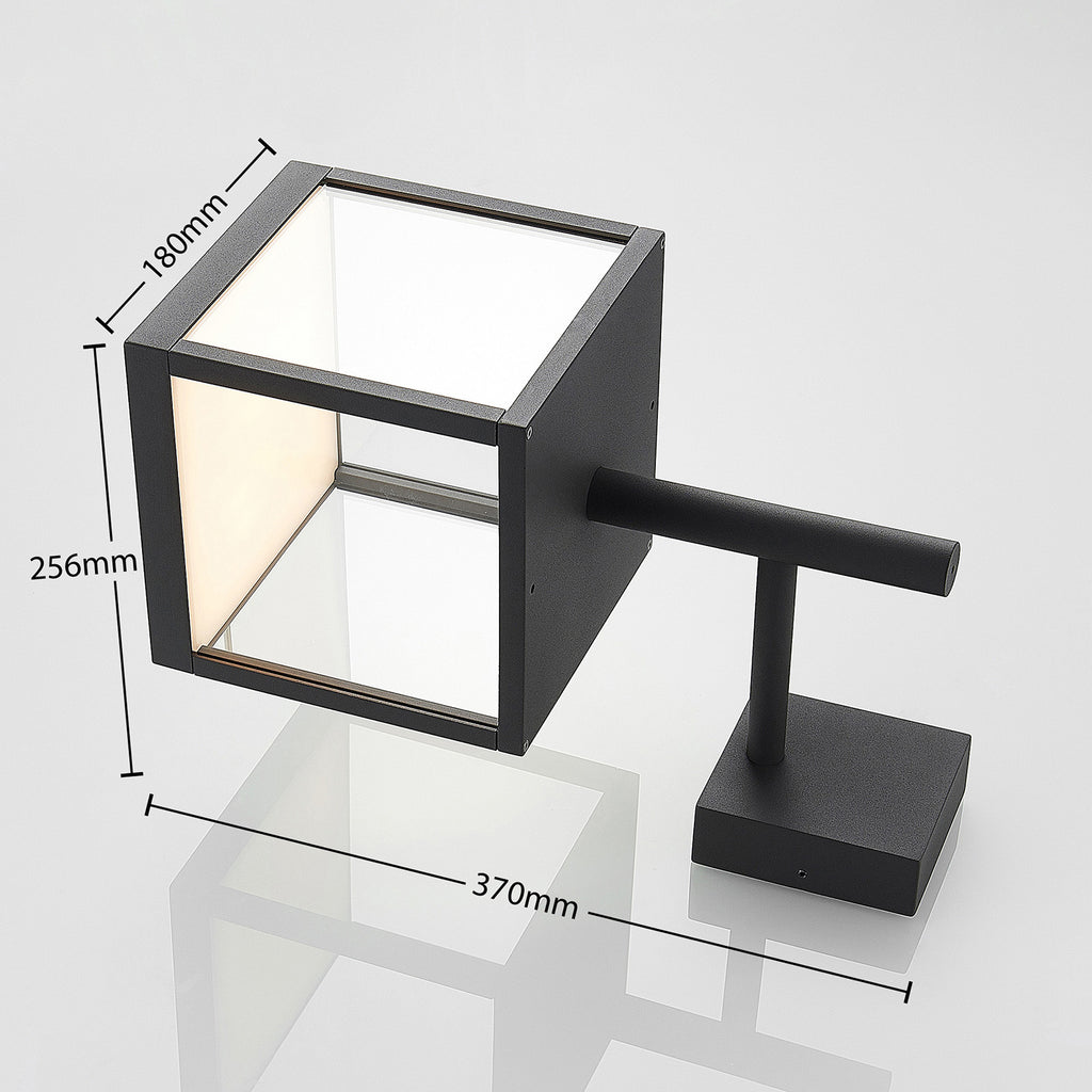 LED utevegglampe Cube antrasitt glass 37 cm IP54 - Lucande