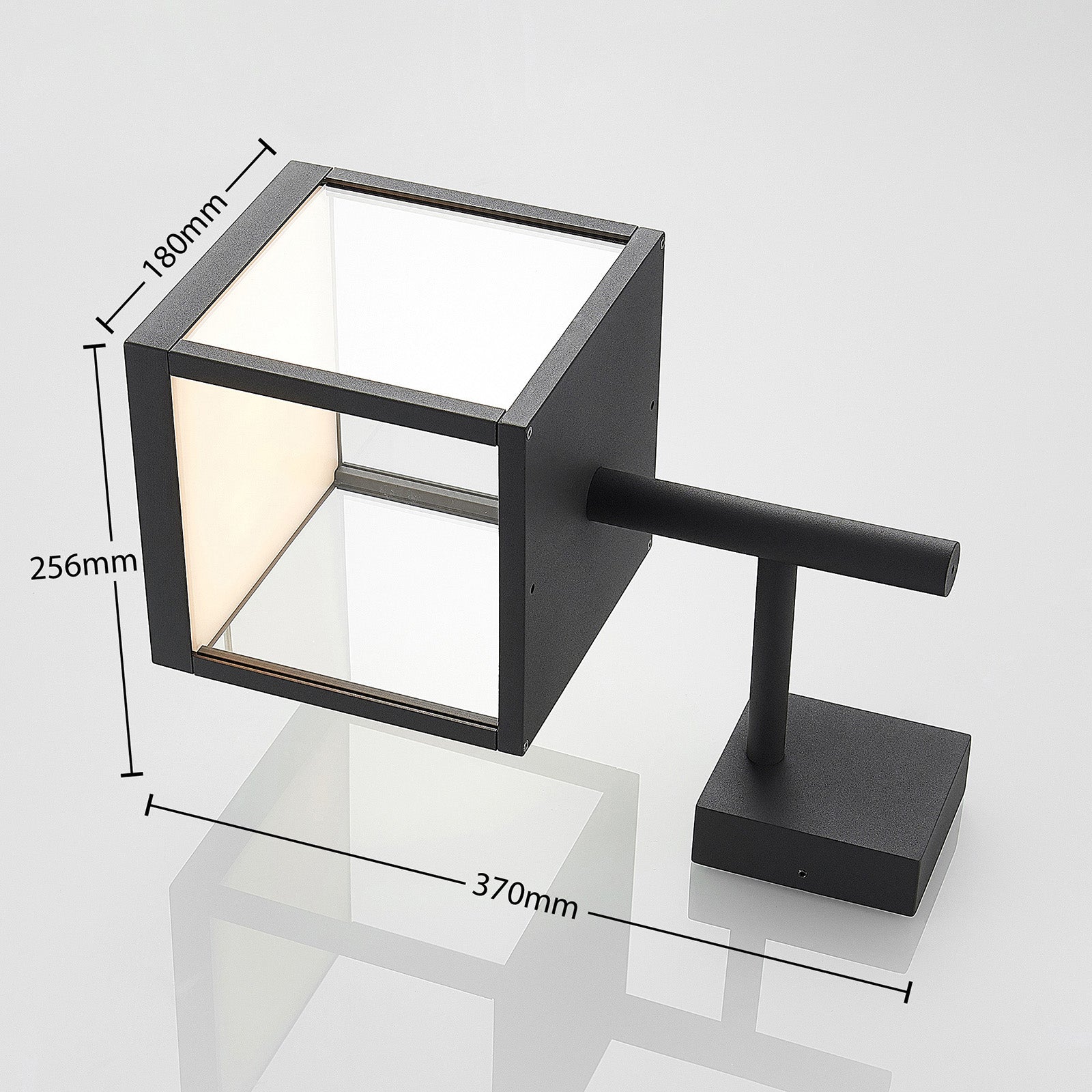 LED utevegglampe Cube antrasitt glass 37 cm IP54 - Lucande