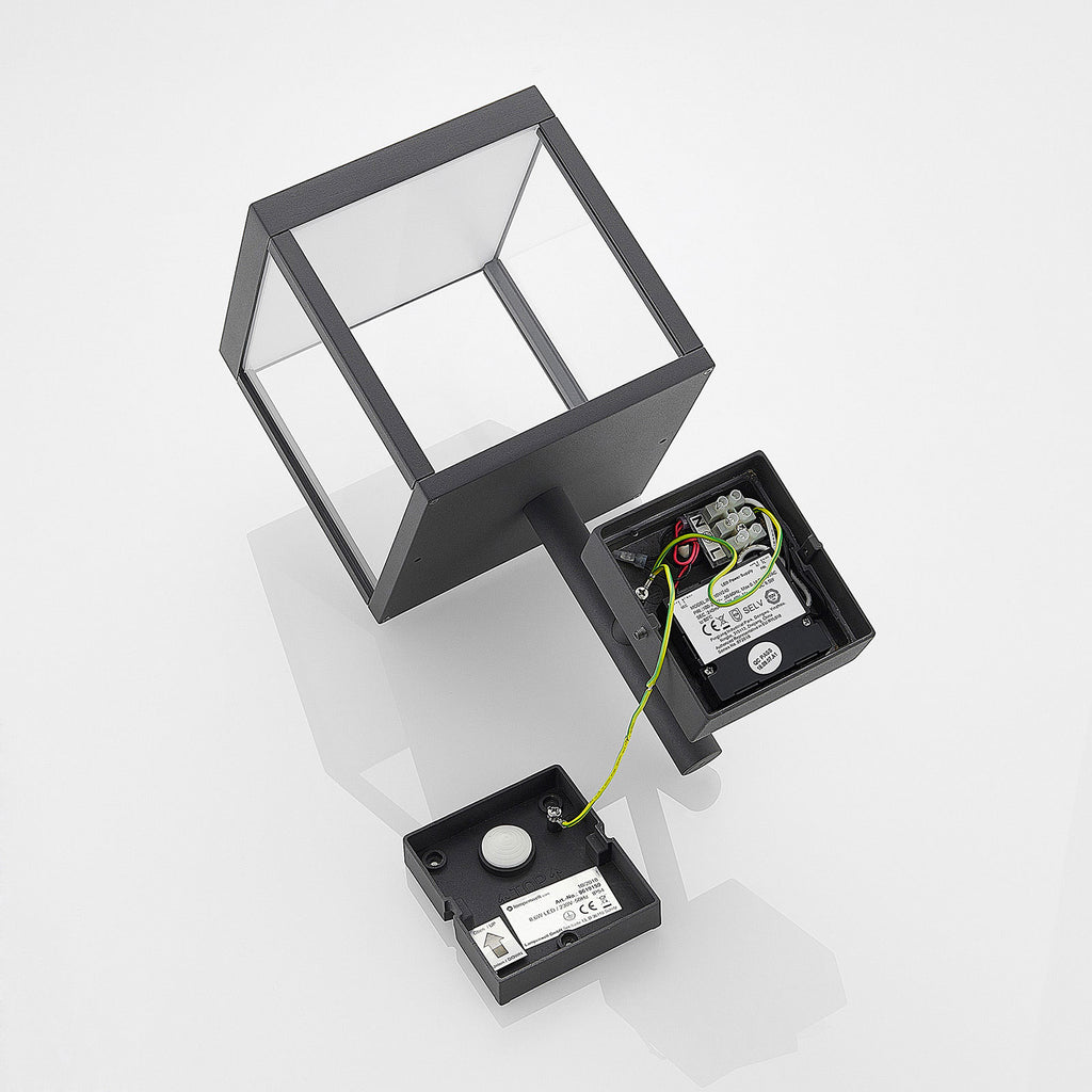 LED utevegglampe Cube antrasitt glass 37 cm IP54 - Lucande