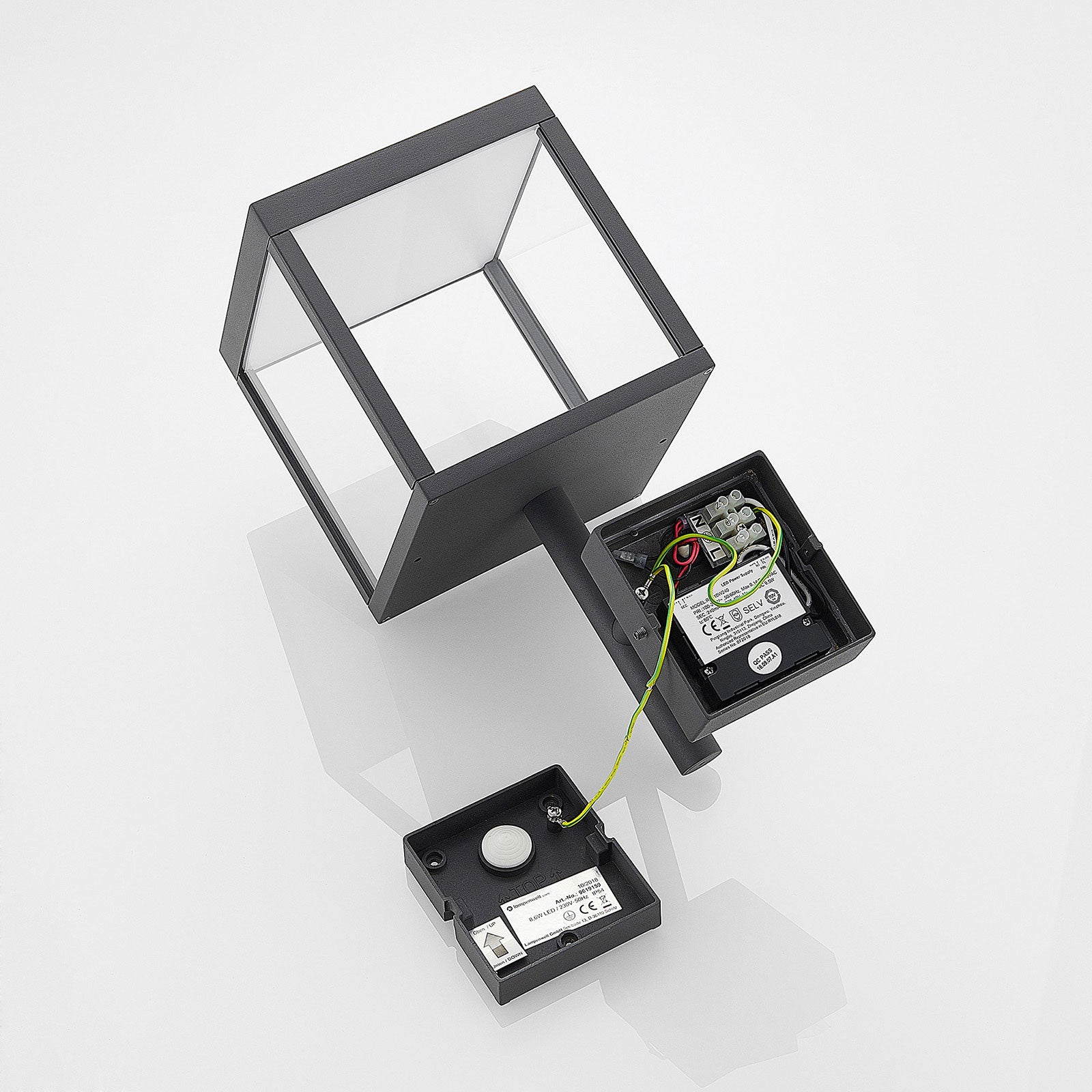 LED utevegglampe Cube antrasitt glass 37 cm IP54 - Lucande