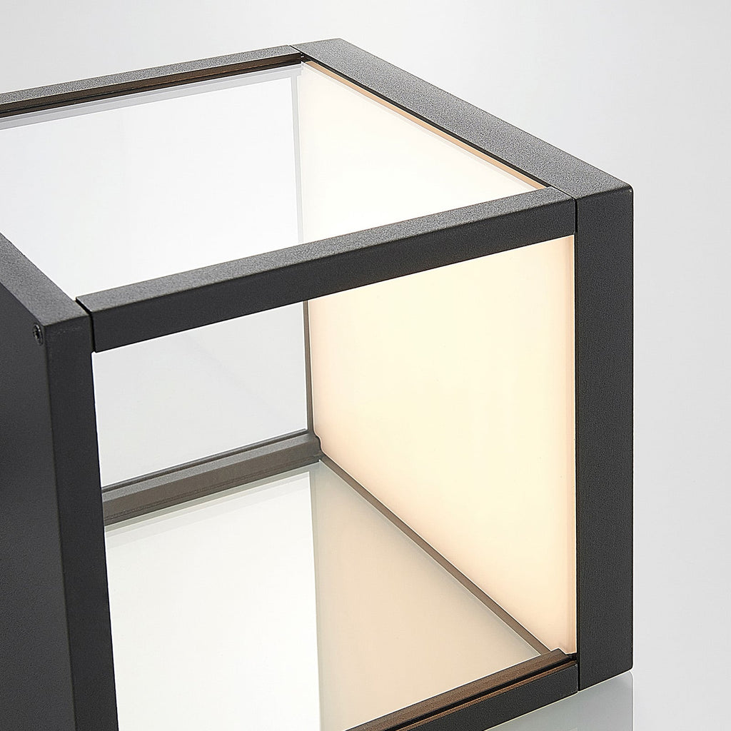 LED utevegglampe Cube antrasitt glass 37 cm IP54 - Lucande