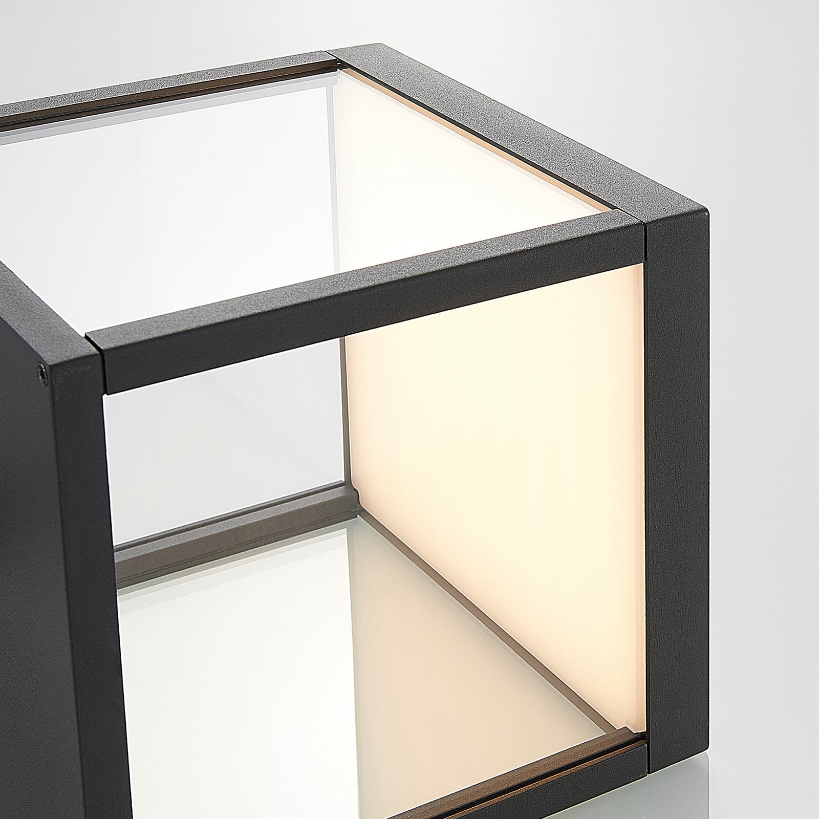 LED utevegglampe Cube antrasitt glass 37 cm IP54 - Lucande