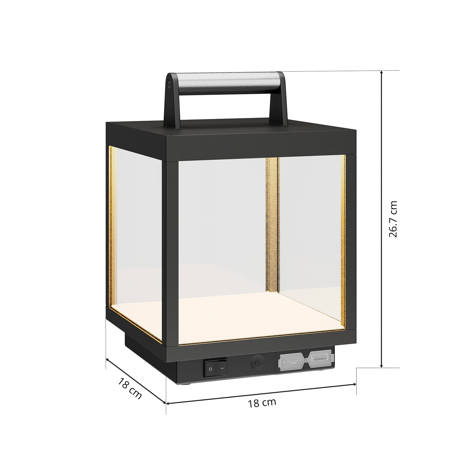 LED oppladbar bordlampe Cube aluminium glass dimbar IP54 - Lucande