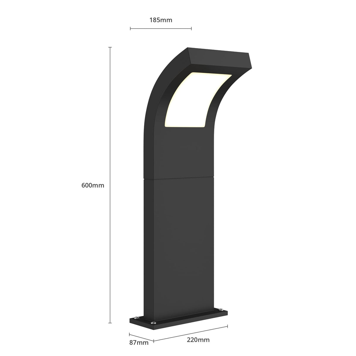 LED sti-lampe Advik antrasitt aluminium IP65 - Arcchio