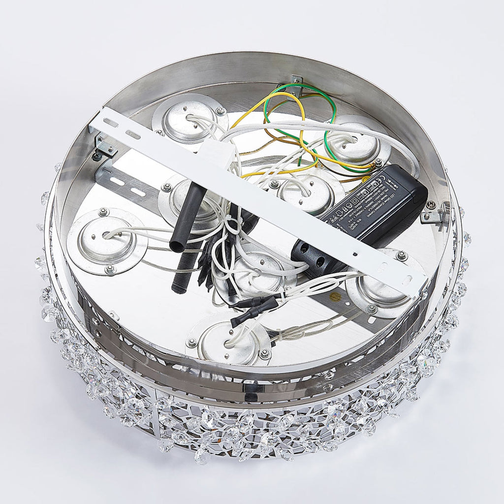 LED taklampe Felias krom glass Ø35 cm 17W varmhvit - Lucande