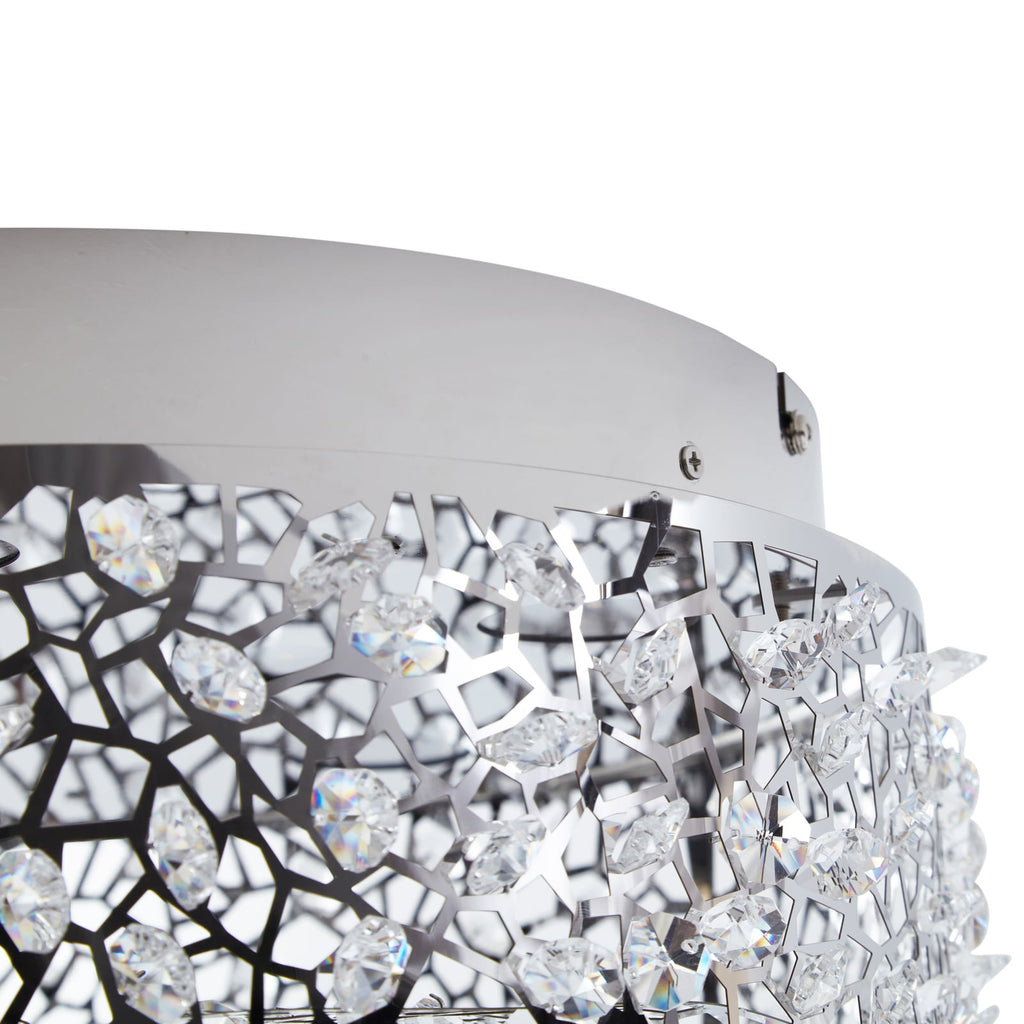 LED taklampe Felias krom glass Ø35 cm 17W varmhvit - Lucande