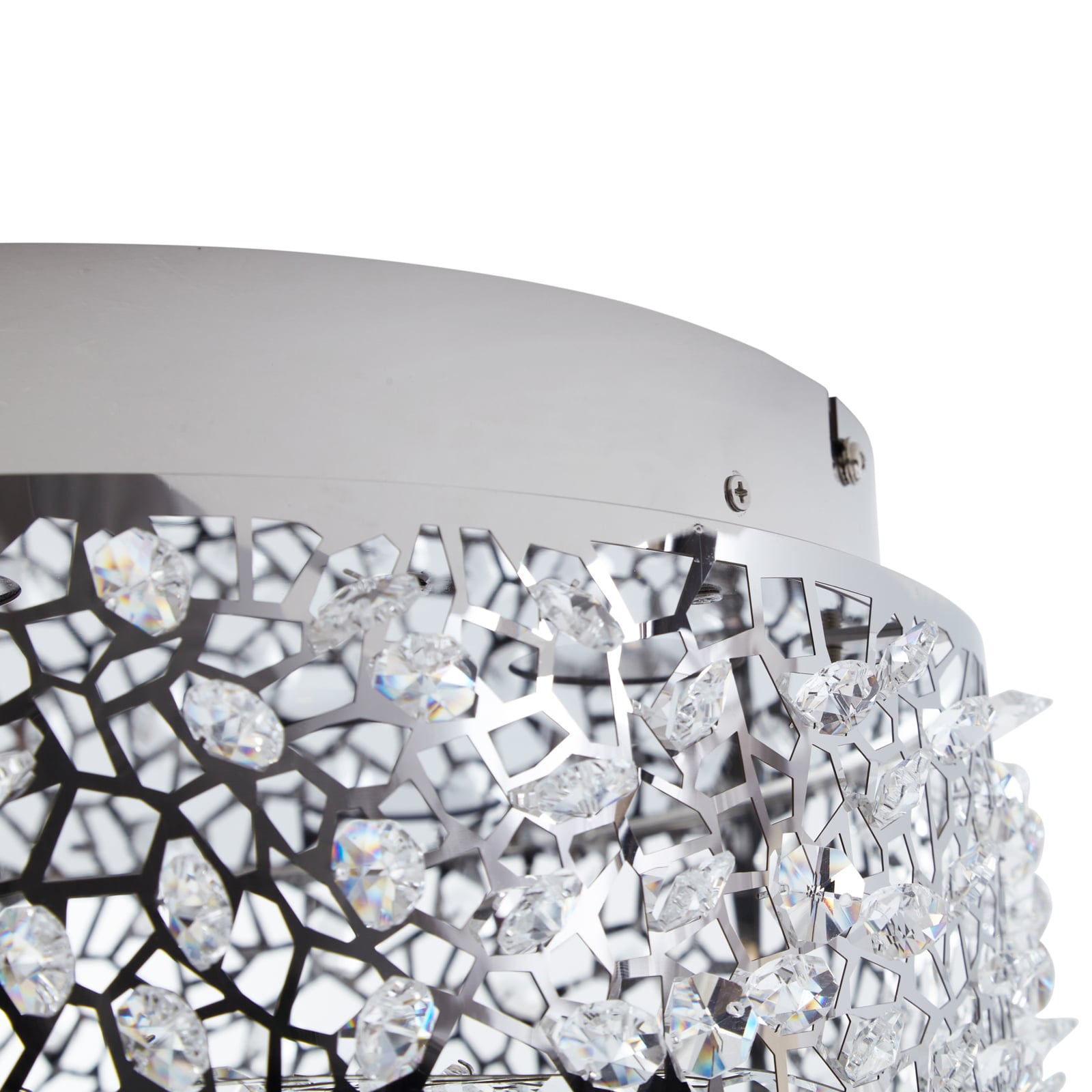 LED taklampe Felias krom glass Ø35 cm 17W varmhvit - Lucande