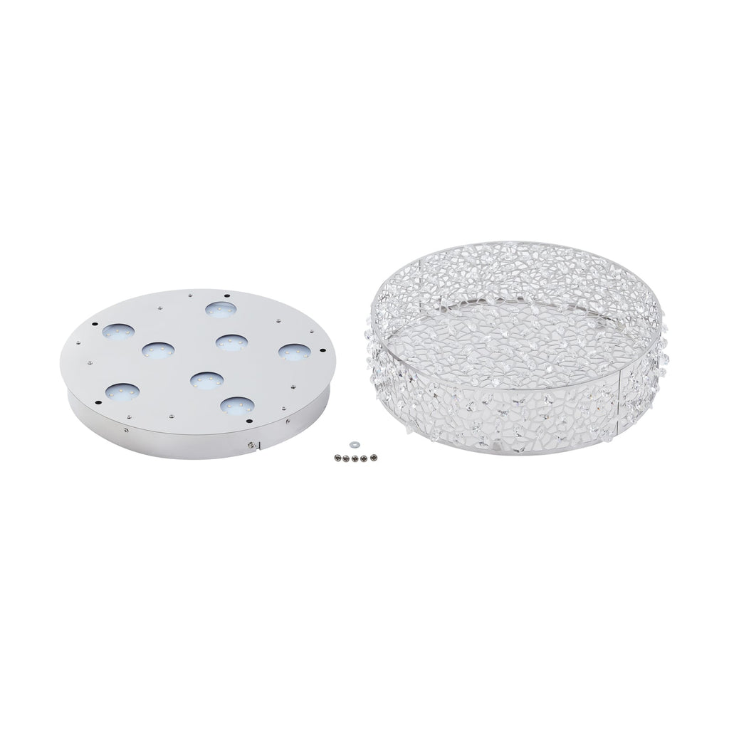 LED taklampe Felias krom glass Ø35 cm 17W varmhvit - Lucande