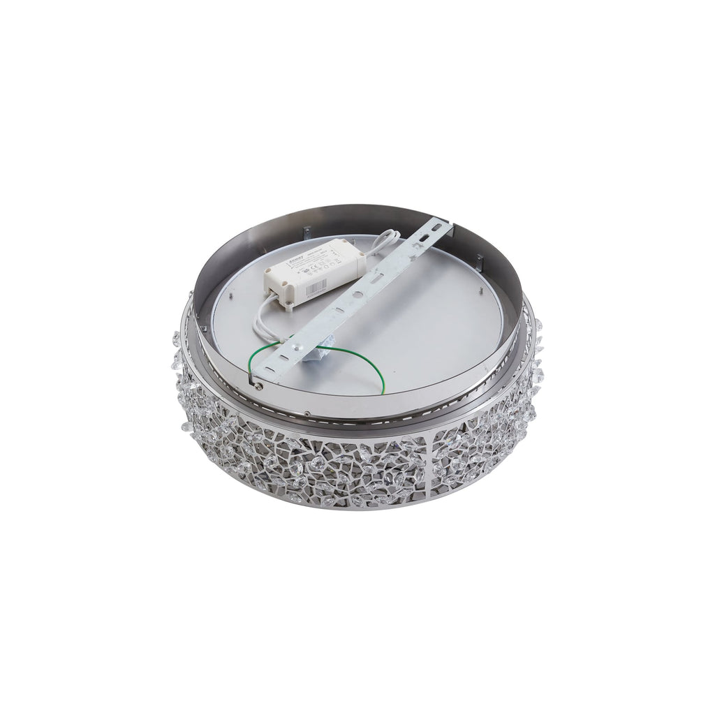 LED taklampe Felias krom glass Ø35 cm 17W varmhvit - Lucande