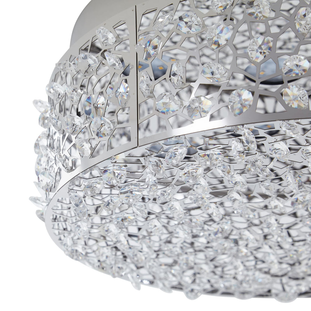 LED taklampe Felias krom glass Ø35 cm 17W varmhvit - Lucande