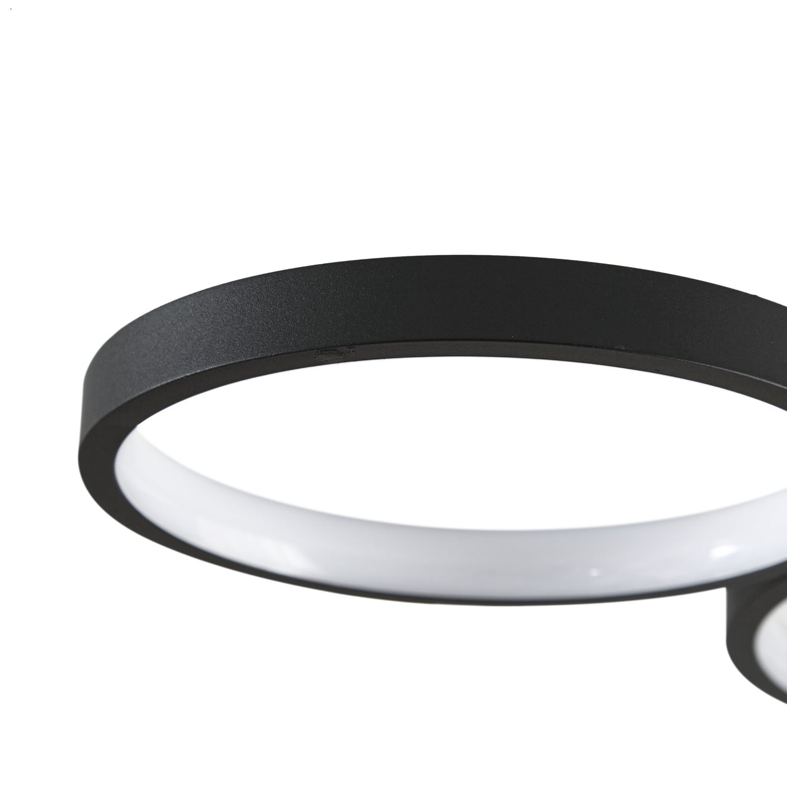 LED taklampe Evengeline 4 ringer svart aluminium 88 cm - Lindby