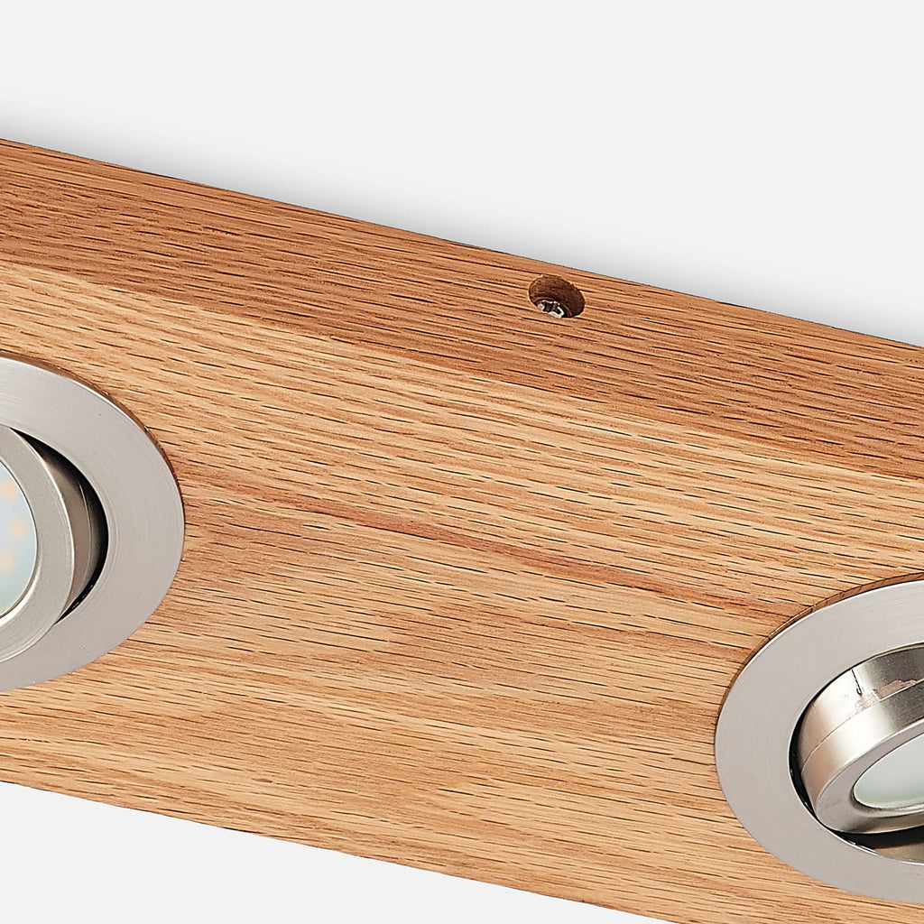 LED takspot Mikari 2-lys svingbar eik/nikkel 30 cm - Lindby