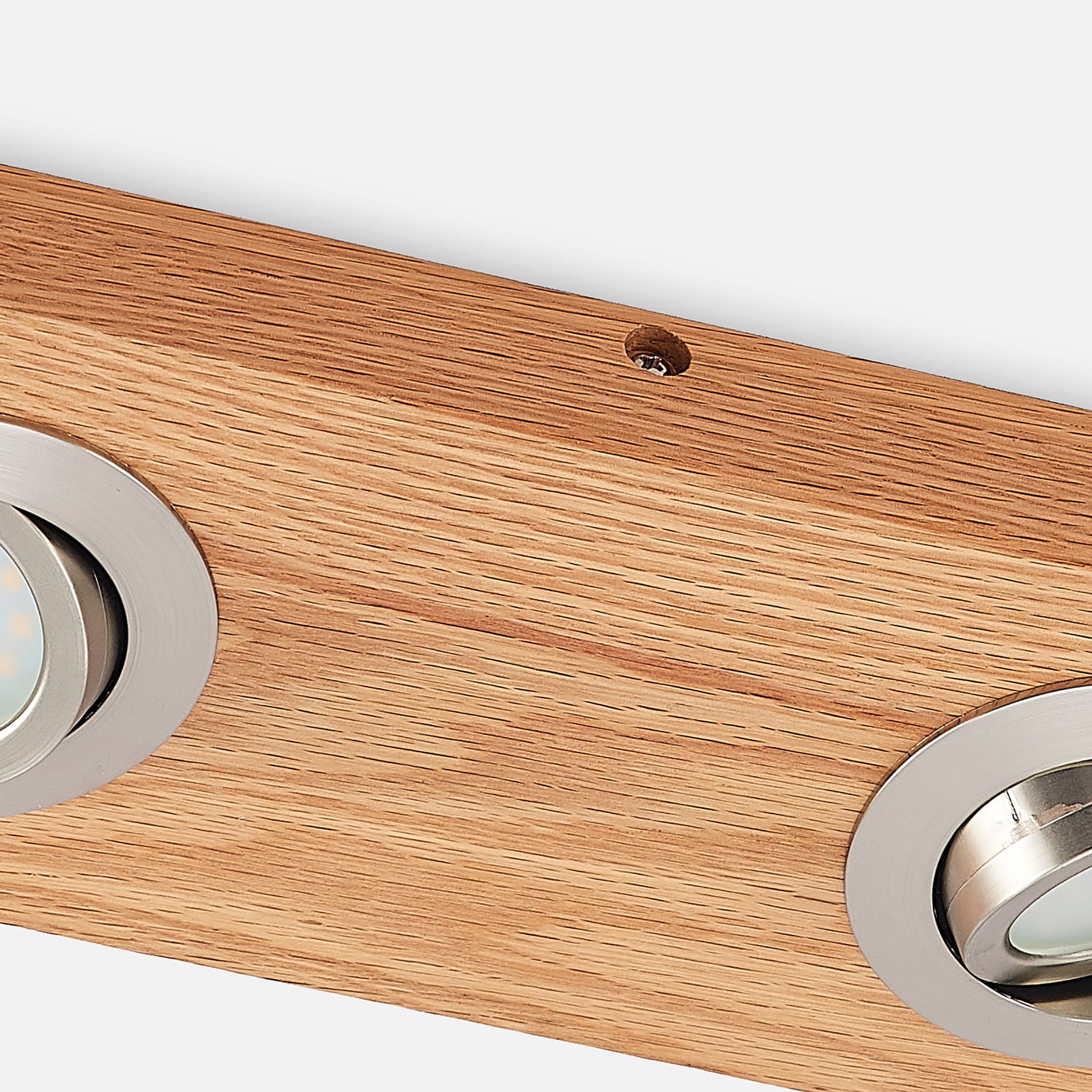 LED takspot Mikari 2-lys svingbar eik/nikkel 30 cm - Lindby
