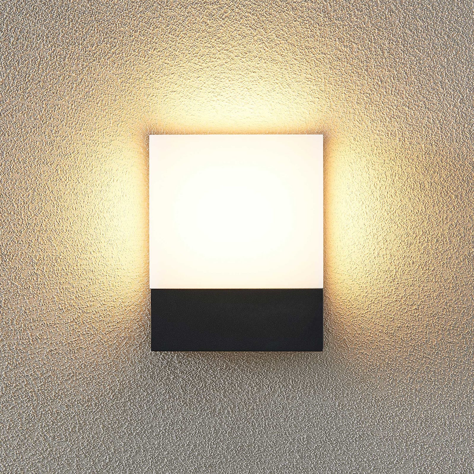 LED utevegglampe Vanira kantet aluminium IP54 - Lindby
