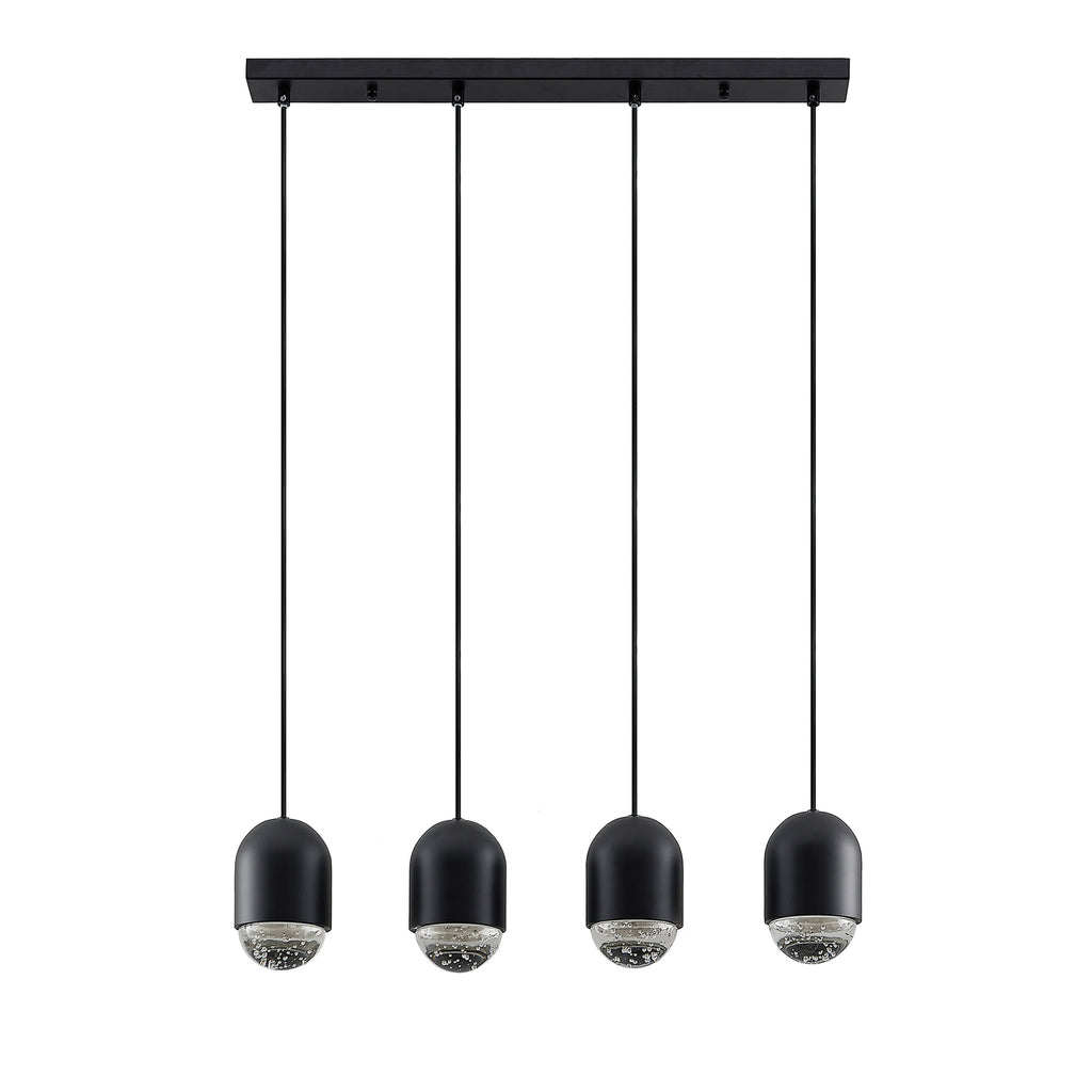 Pendellampe Amielle 4-lys glass svart GU10 71 cm - Lucande