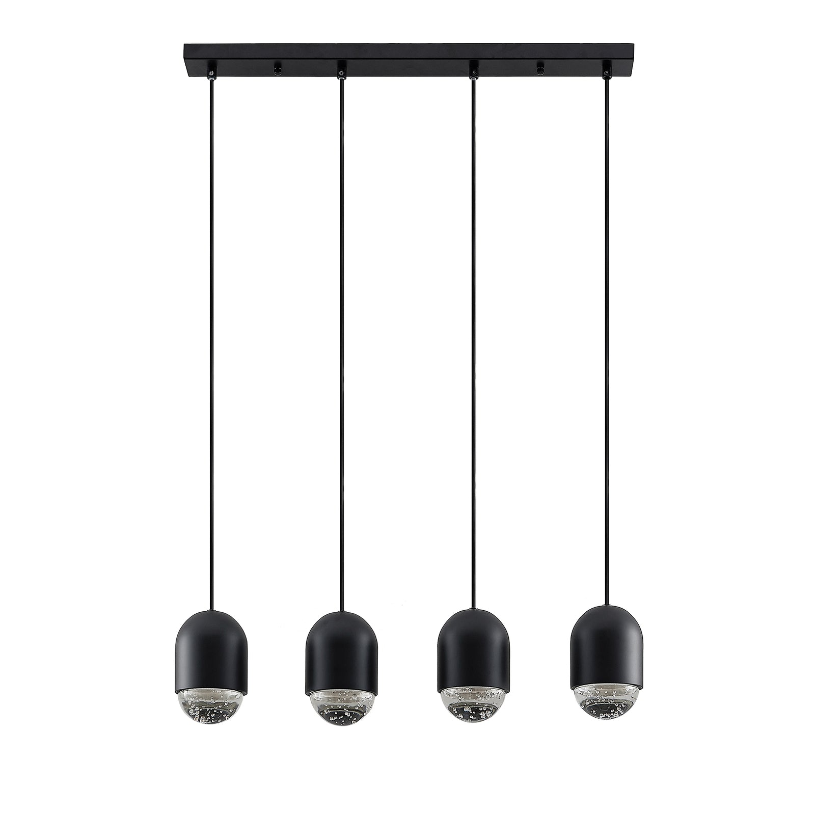Pendellampe Amielle 4-lys glass svart GU10 71 cm - Lucande
