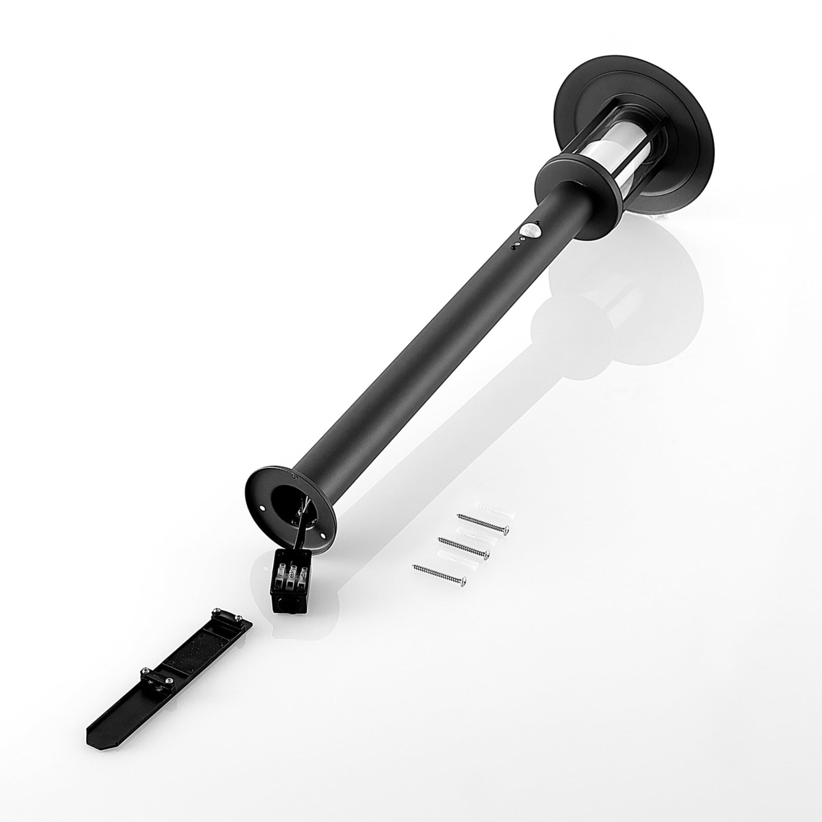 LED sti-lampe Gregory med bevegelsessensor 76 cm mørkegrå IP44 - Lindby