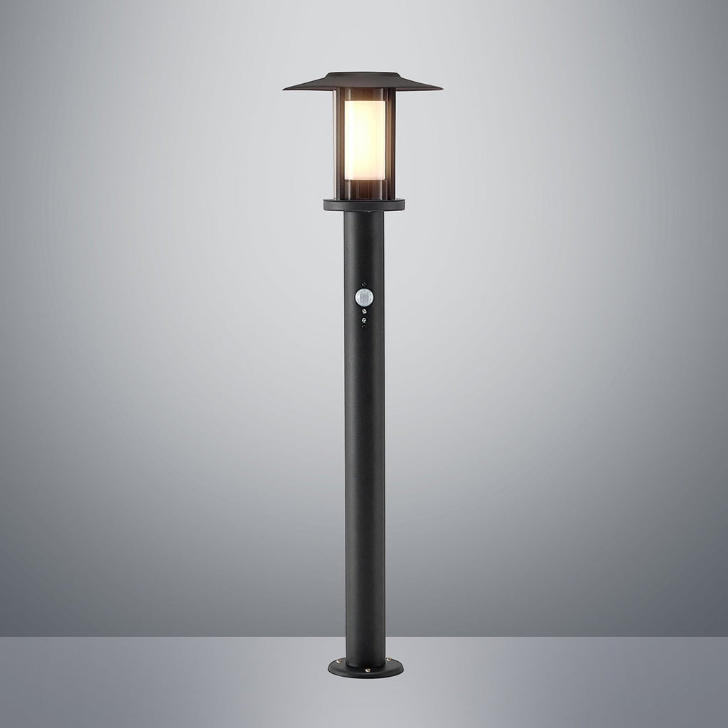 LED sti-lampe Gregory med bevegelsessensor 76 cm mørkegrå IP44 - Lindby