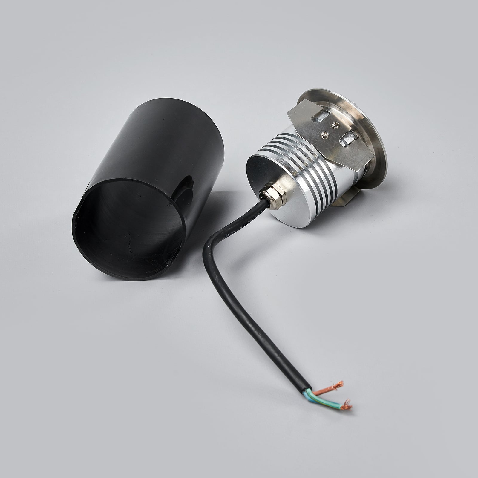 LED bakkespot Helene dimbar aluminium Ø9 cm IP67 - Lucande