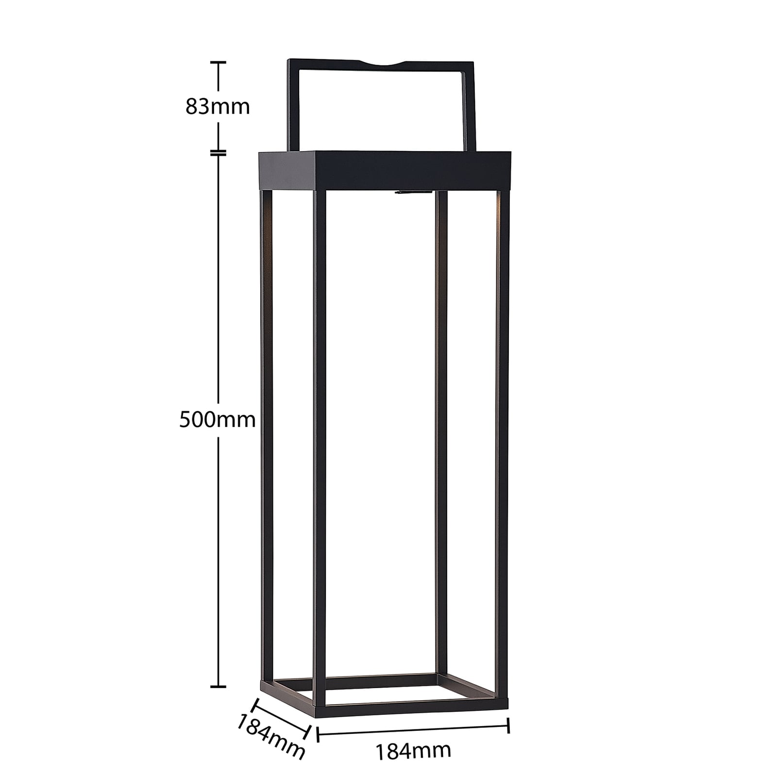 LED solcellelampe Lynzy 58 cm dimbar svart IP65 - Lucande