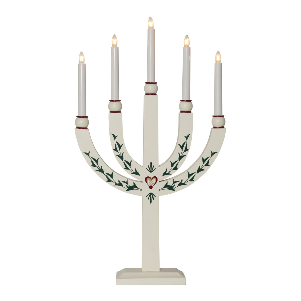 Adventsstake Elias Tradition 15 lys tre 67 cm nærbilde av bryter