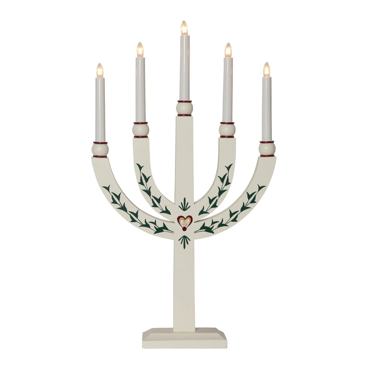 Adventsstake Elias Tradition 15 lys tre 67 cm nærbilde av bryter