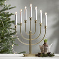 Adventsstake Kristina 7-arms metall messing forfra