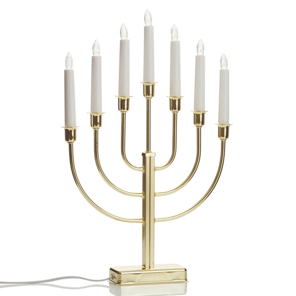 Adventsstake Kristina 7-arms metall messing sett fra siden