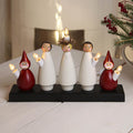 Adventsstake Luciakor 5 lys tre svart/rød forfra