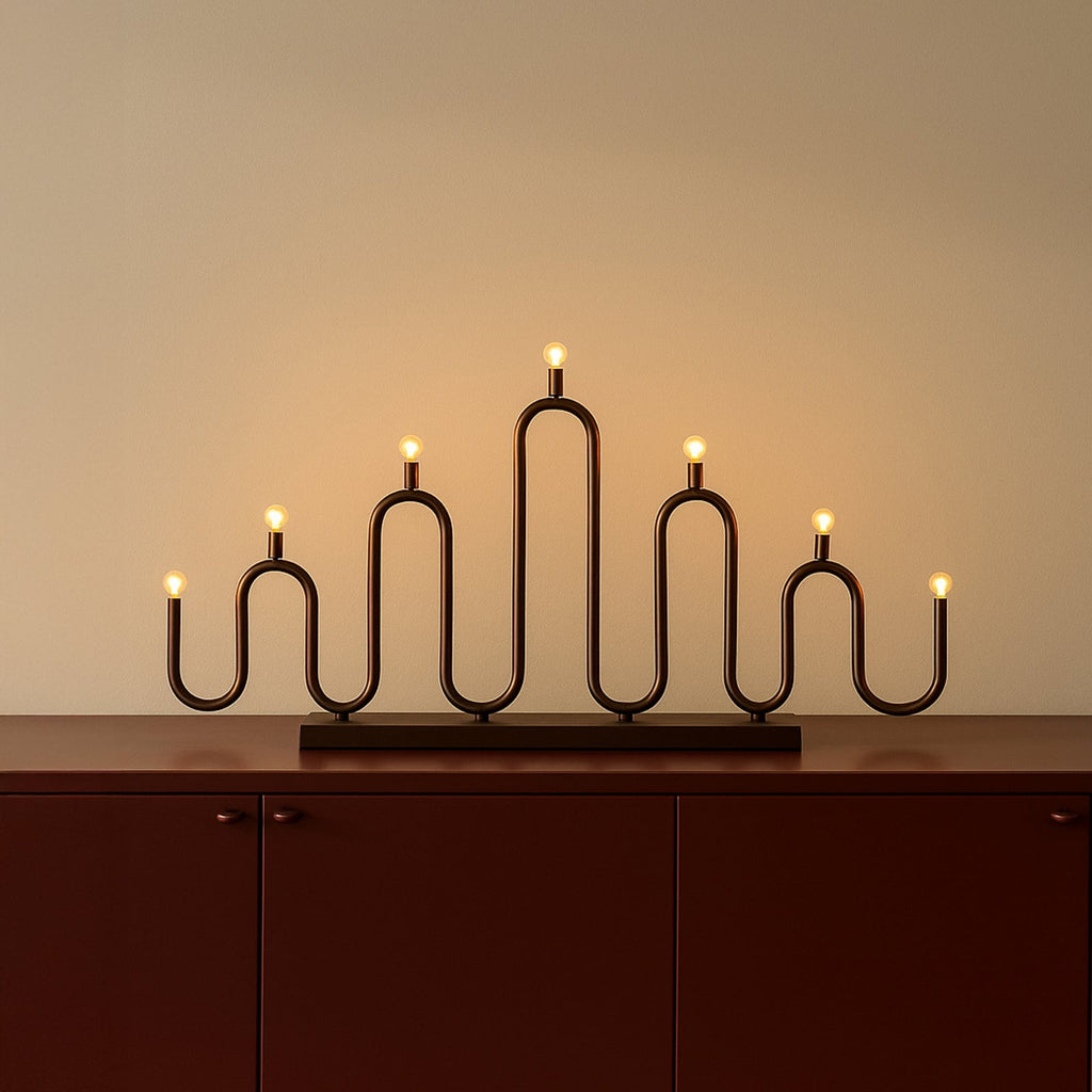 Adventsstake Noel 7 LED bronse 7 lys 76 cm bakside