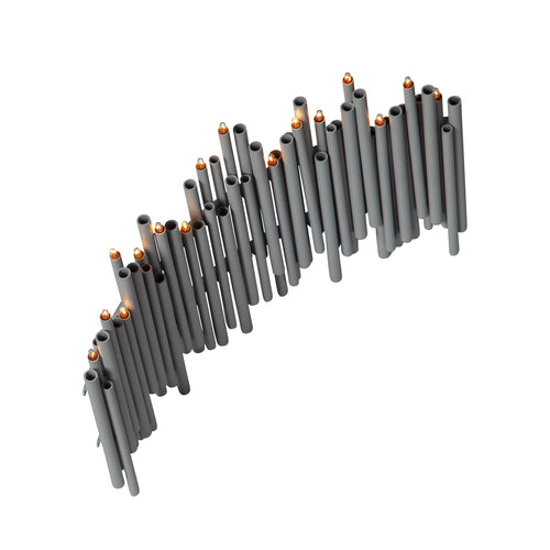 Adventsstake Note 16 lys metall 35 cm bakside