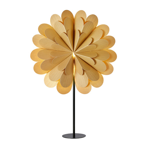 Adventsstjerne Maravilla på fot gull/svart 68 cm bakside