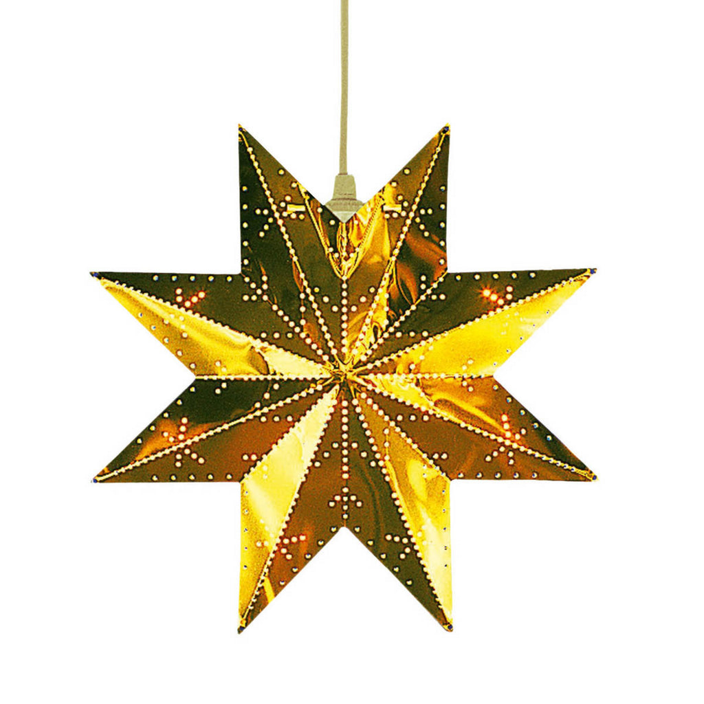 Ledning på Adventsstjerne perforert metall messing Ø28 cm E14 - STAR TRADING