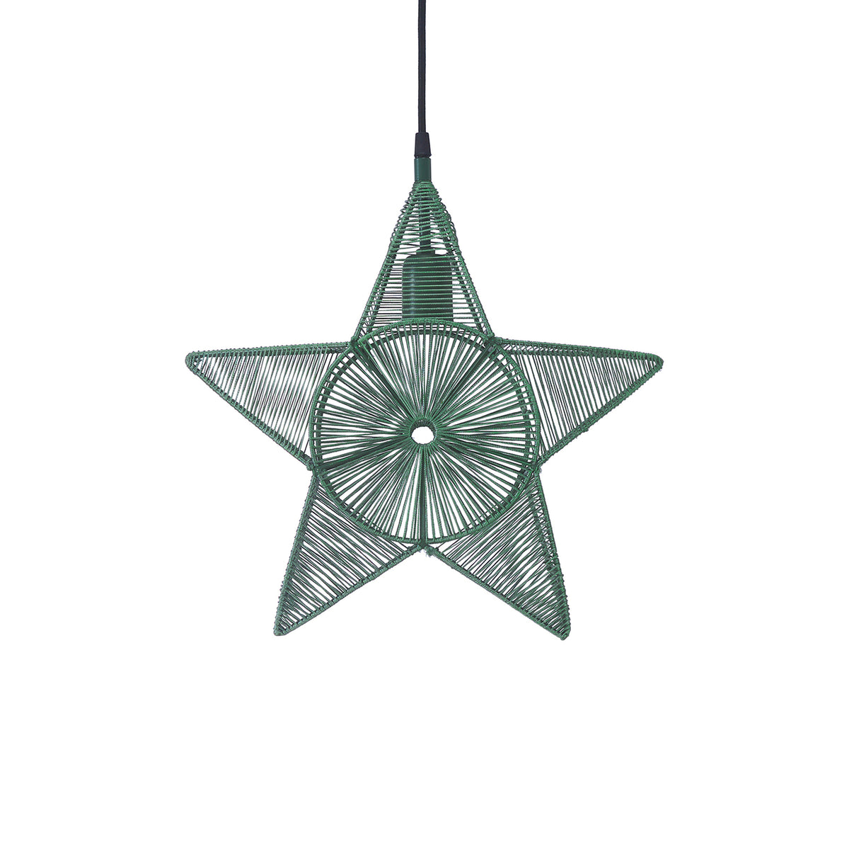Adventsstjerne Regina metall med garn Ø40 cm montert