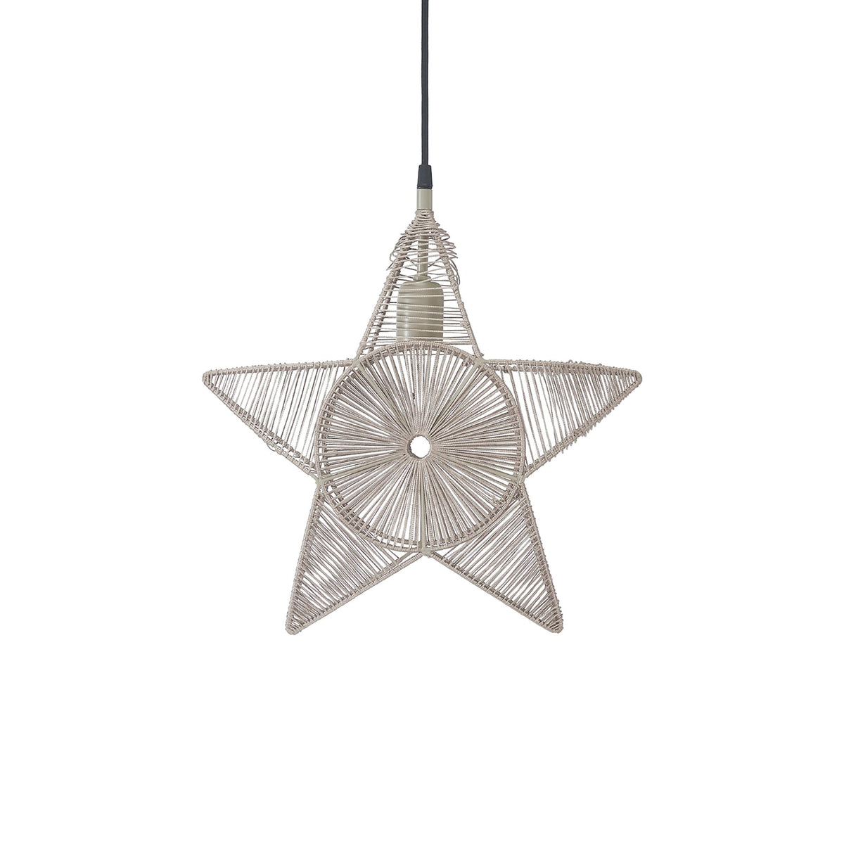 Adventsstjerne Regina metall med garn Ø40 cm med E27 sokkel