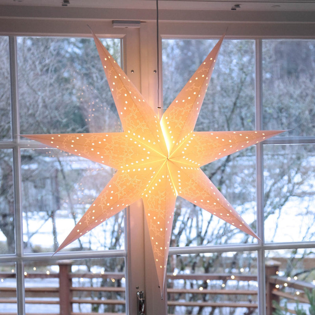 Adventsstjerne Sensy Star 7-armet papir krem Ø 70 cm forfra