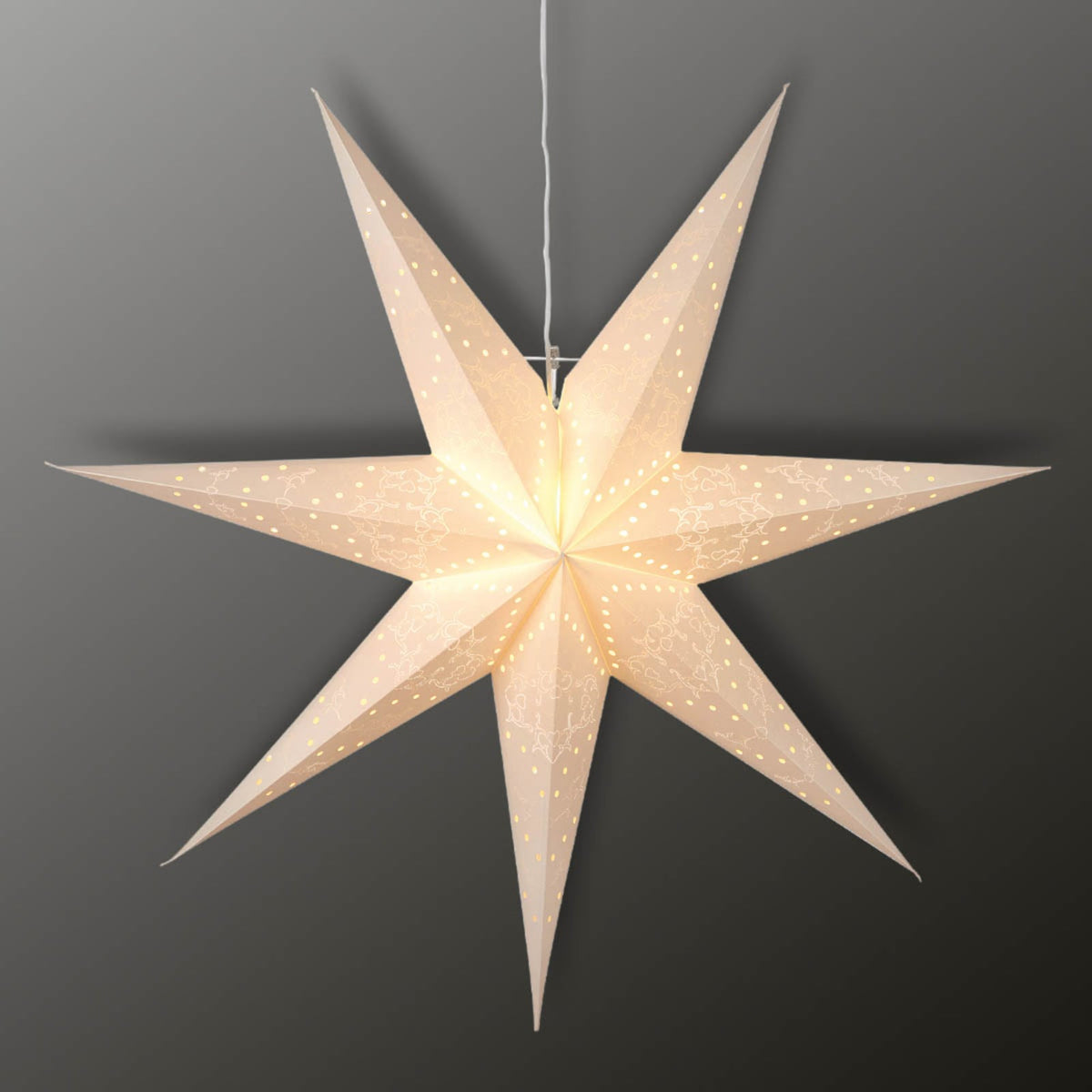 Adventsstjerne Sensy Star 7-armet papir krem Ø 70 cm bakside